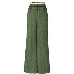 Leifsdottir ANTHROPOLOGIE Pants; Size 4; Emerald Green & Black